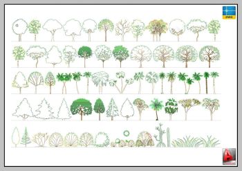 TREES, BUSHES LANSCAPING -AUTOCAD-2D