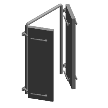 Double airtight door-no threshold revit family