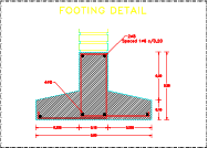 AutoCAD download .60 Meters Footing Detail DWG Drawing