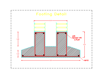 AutoCAD download .80 Meters Footing Detail DWG Drawing
