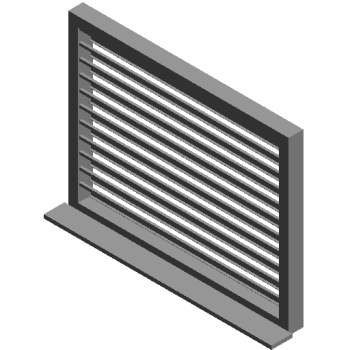 Fixed steel shutters (anti-drift rain blades)-single leaf revit family
