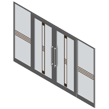 Swing door-aluminum alloy-double leaf-glass door revit family