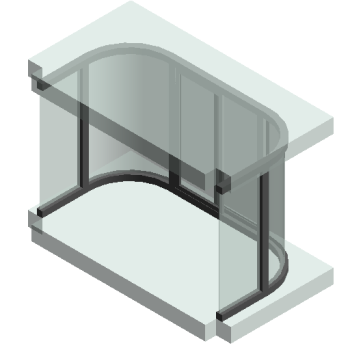 Pure glass outer bay window revit family