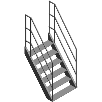 Steel stairs revit family