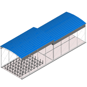 Steel bar processing shed revit family