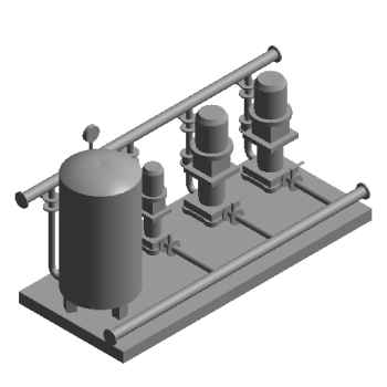 Frequency conversion constant pressure water supply equipment-one use and one preparation revit family