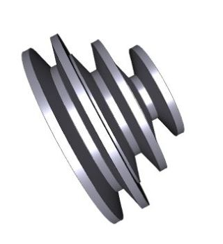 Poleas de aluminio con correa trapezoidal Archivo de Solidworks de 3 pasos