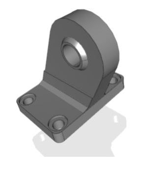 Hinged trunnion for cylinder solidworks file 