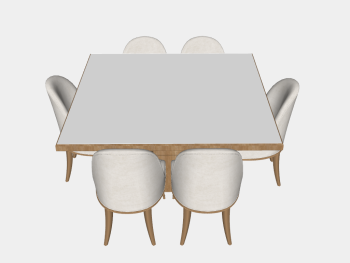 Square kitchen table with 6 chairs sketchup