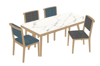 Table and 4 chairs sketchup