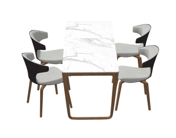 Marble table with 4 chairs sketchup