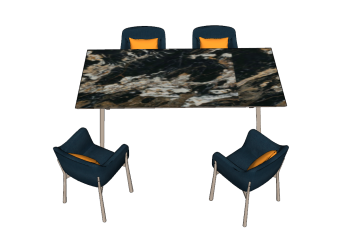 Marble table with 4 chairs sketchup