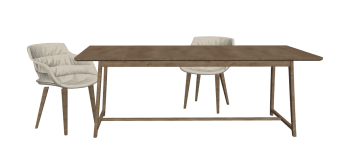 Rectangle meeting table with 2 armchairs sketchup