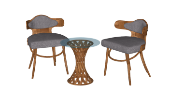 Coffee table and chairs sketchup