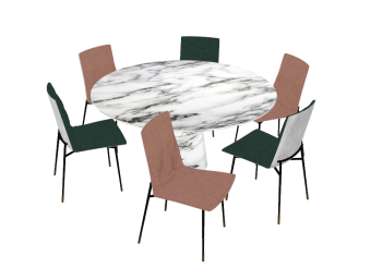 Circle table with 6 chairs sketchup