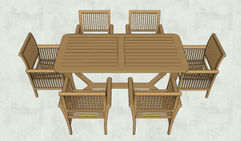 Bamboo table with 6 chairs sketchup