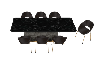 Dark kitchen table with 7 chairs sketchup
