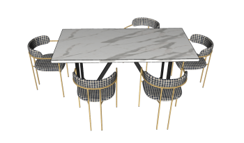  Marble table with 5 chairs sketchup