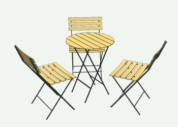 Outdoor coffee table and chairs sketchup