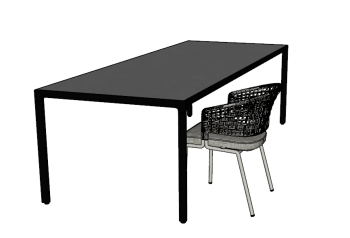 Desk with chair ( fabric back) sketchup