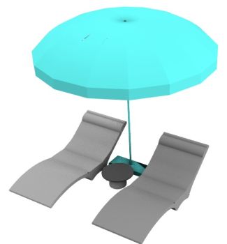 cadeira de praia com banco modelo 3d formato .3dm