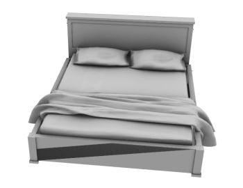 queen size bed with a luxury desgin 3d model .3dm