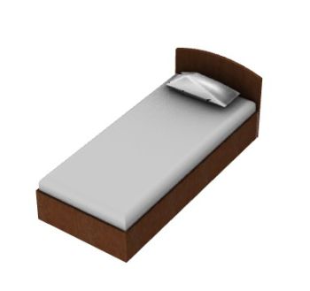 simple design single bed 3d model .3dm format
