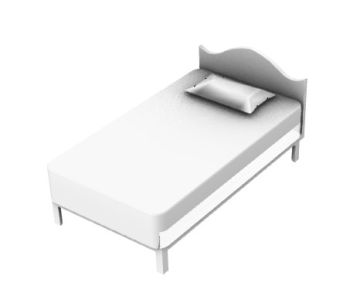 luxury design size single bed 3d model .3dm format