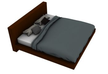 luxury style king size bed 3d model .3dm format