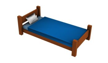 simple design single bed 3d model .3dm format