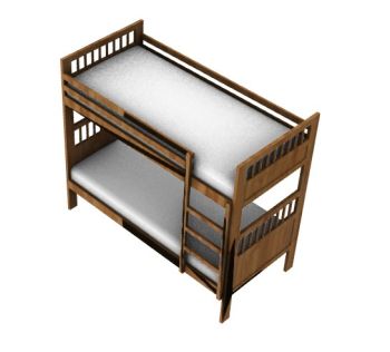 simple design bunk bed 3d model .3dm format