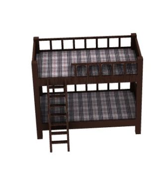bunk bed with simple design 3d model. 3dm format