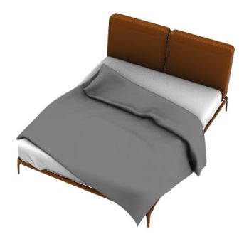 double bed with a luxury design 3d model .3dm format