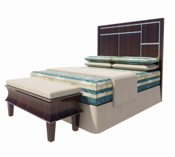 bed with splash back and lazy bed revit model