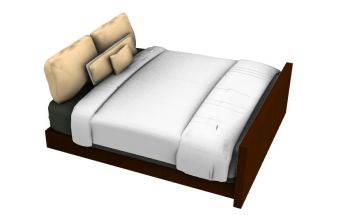 luxury style king size bed 3d model .3dm format
