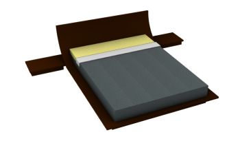 double bed with corner tables attached 3d model .3dm format