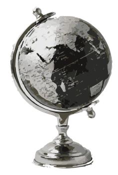 black and silver globe dwg drawing
