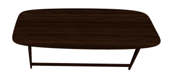 Dark brown wooden oval table sketchup