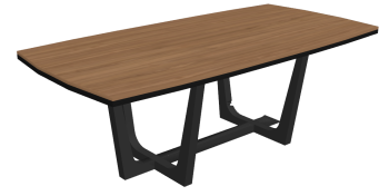 Wooden table with dark frame sketchup