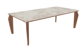Marble table with wooden leg sketchup