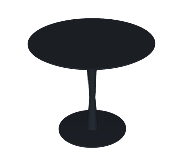 Dark circle coffee table with dark base sketchup