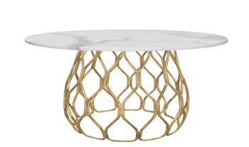 White marble circle table with copper mesh frame sketchup