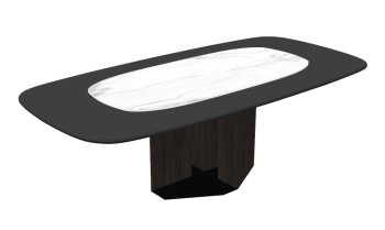 Gray table with white marble center sketchup