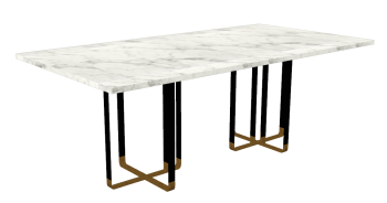 White rectangle marble table with frame sketchup