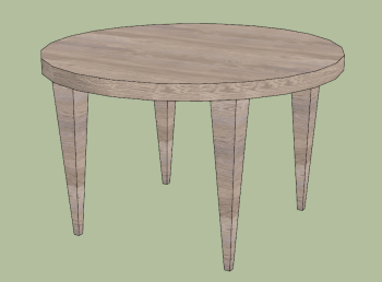 Wooden circle table sketchup