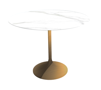 White marble table with copper pedestal sketchup