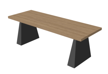 Rectangle wooden table with gray leg sketchup