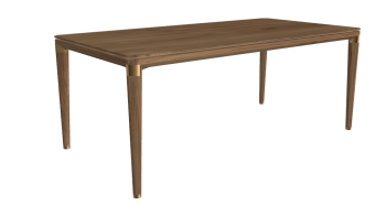 Wooden table with golden curse corner sketchup