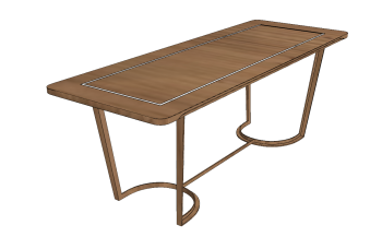 Wooden table with wooden leg sketchup