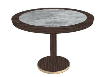 Marble circle table with wooden border sketchup